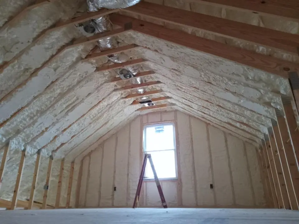 Spray foam roofing application for Crawl Space Insulation project in Goshen